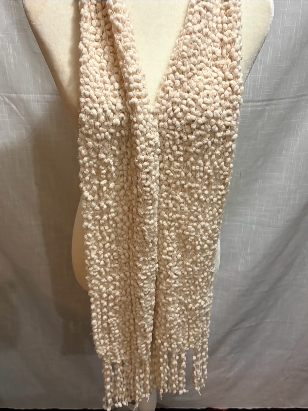 Long bobble knit scarf